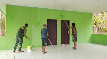 Satgas TMMD Ke-130 Hidupkan Kembali Balai Kampung Yamboi sebagai Ruang Kebersamaan